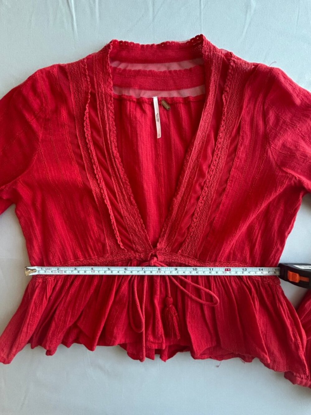 Free People Boho Peplum Top | Long Sleeve | Size S